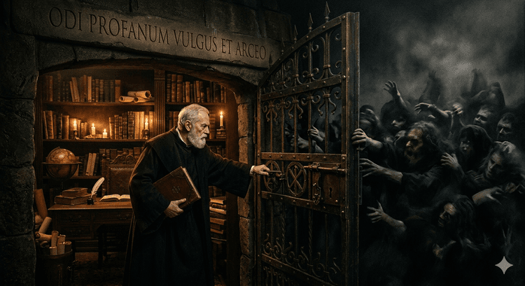 Ilustración antigua de Horacio recitando